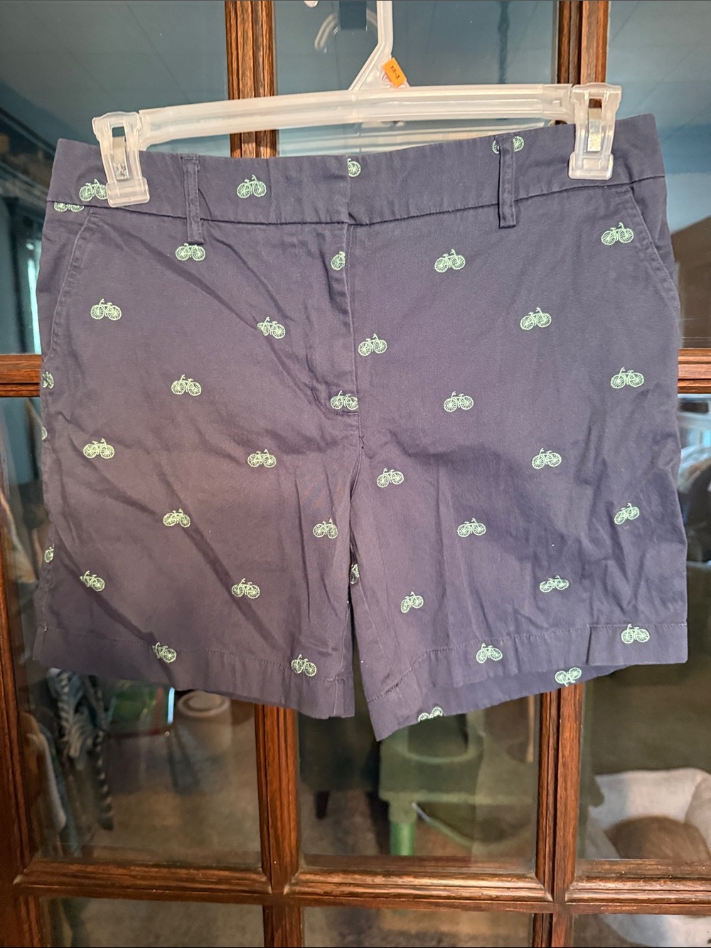 Cambridge‎ Dry Goods Womens Navy Blue Embroidered Bicycle Chino Shorts Size 6